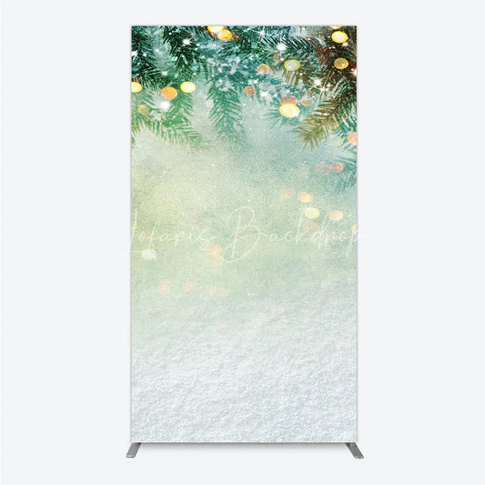 Lofaris Frosted Pine Branches and Sparkling Lights Winter Holiday Rectangle Arch Backdrop Christmas Snow Scene Decor