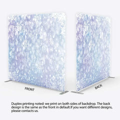 Lofaris Frozen Snowflake Tension Fabric Backdrop Light Blue and Purple Winter Photography Background