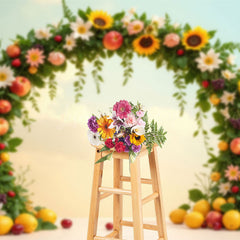 Lofaris Fruit Sunflower Garland Summer Photography Backdrop