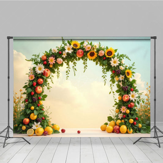 Lofaris Fruit Sunflower Garland Summer Photography Backdrop