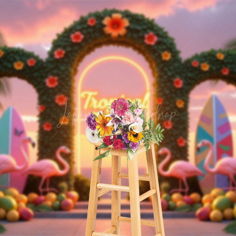 Lofaris Fruits Plant Arch Tropical Vibes Summer Photo Backdrop