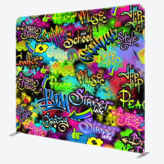 Lofaris Full Of Graffiti Wall Dance Square Tension Backdrop