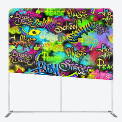Lofaris Full Of Graffiti Wall Dance Square Tension Backdrop
