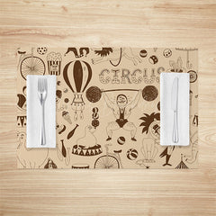 Lofaris Funny Circus Theme Crown Animals Set Of 4 Placemats