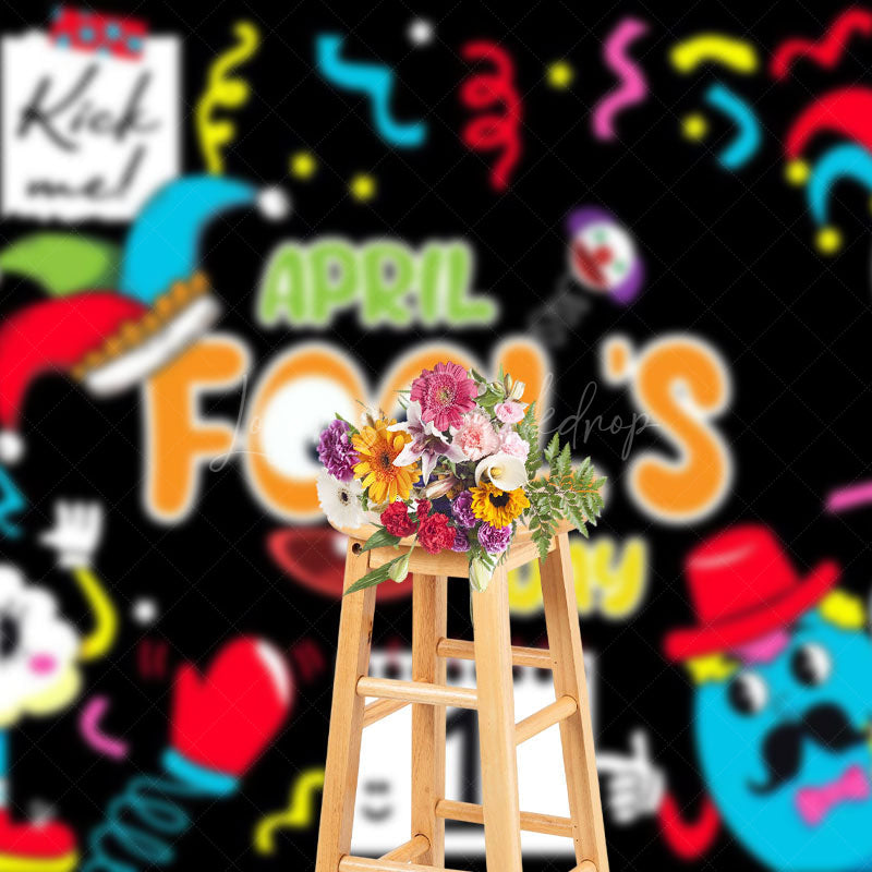 Lofaris Funny Colored Crown Happy April Fools Day Backdrop