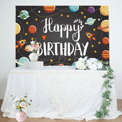 Lofaris Galactic Universe Planet Happy Birthday Backdrop