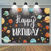Lofaris Galactic Universe Planet Happy Birthday Backdrop