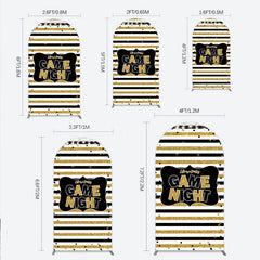 Lofaris Game Night Party Arch Backdrop in Black and Gold Glitter Life is a Theme Adult Birthday Photo Booth Decor