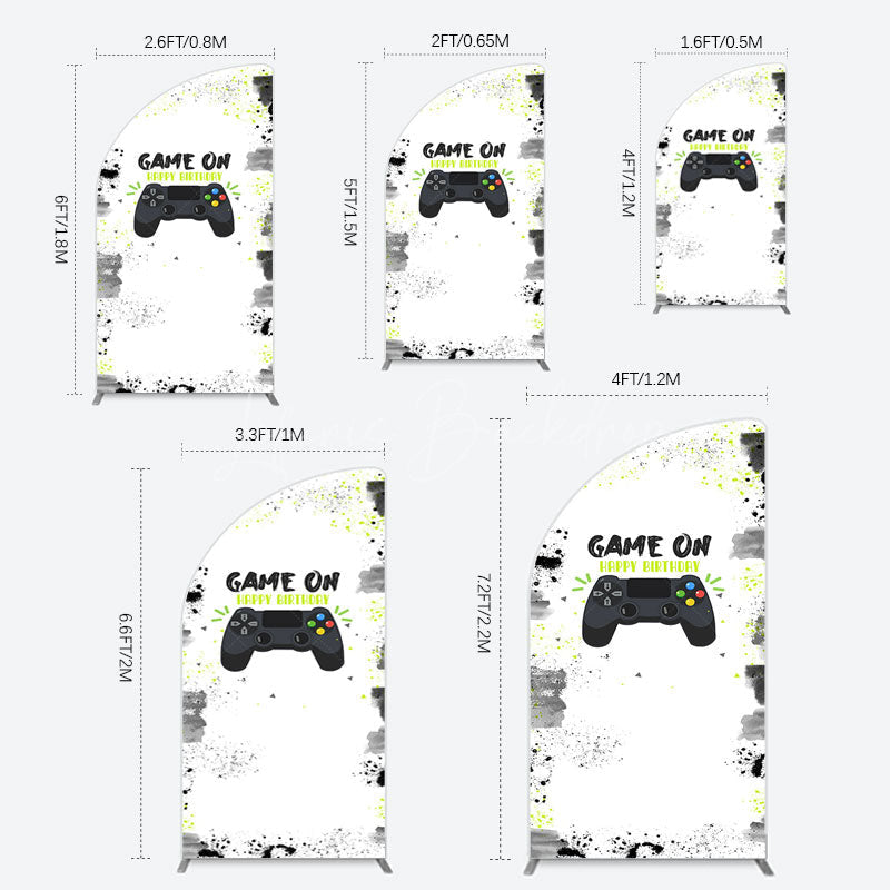 Lofaris Game On Happy Birthday Sweet Simple Half Moon Arch Backdrop