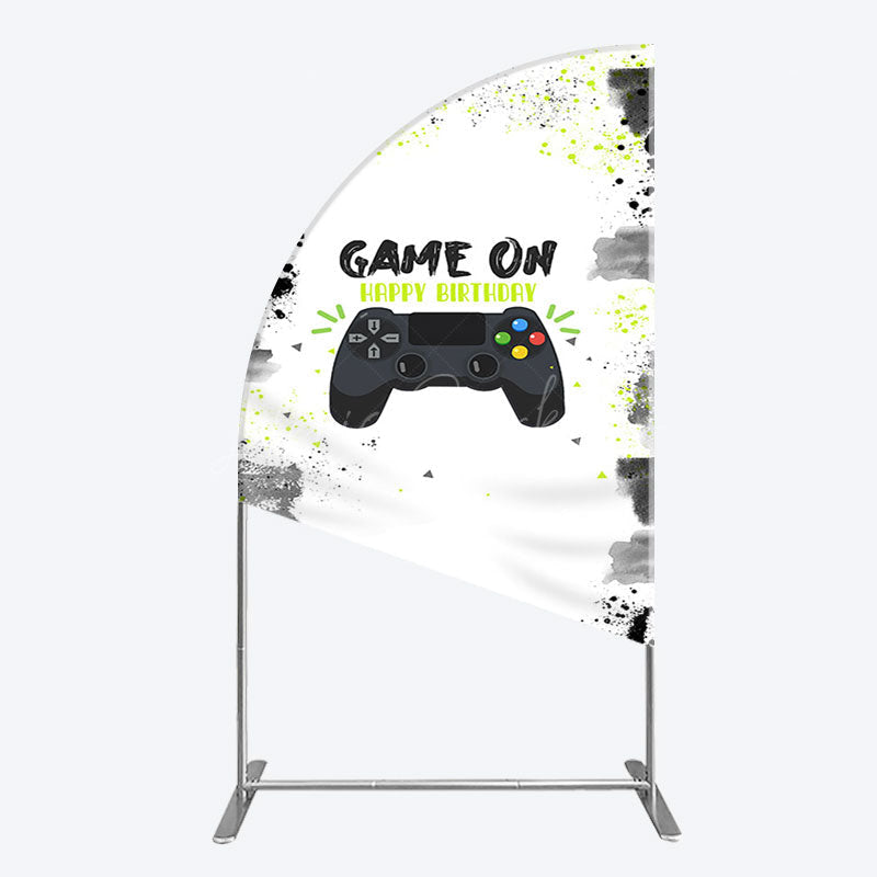 Lofaris Game On Happy Birthday Sweet Simple Half Moon Arch Backdrop