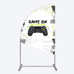Lofaris Game On Happy Birthday Sweet Simple Half Moon Arch Backdrop