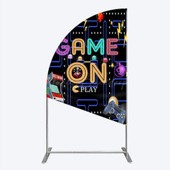 Lofaris Game On Retro Arcade Half Moon Arch Backdrop for Birthday 80s Video Inspired Theme Pixel Party Photo Booth Decor