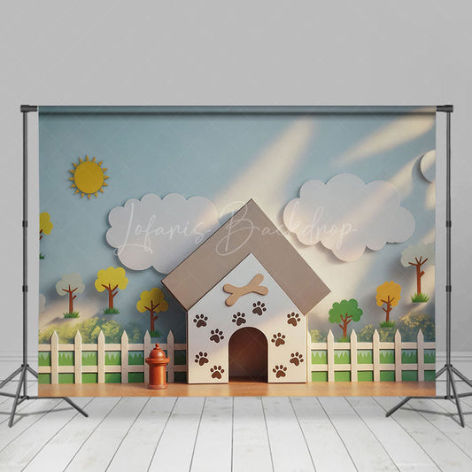 Lofaris Garden Fence Paw Kennel Birthday Cake Smash Backdrop