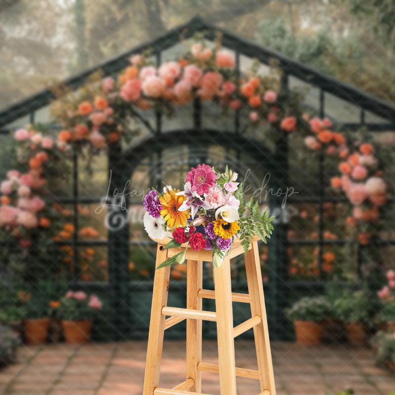 Lofaris Garden Flower Glass House Spring Photography Backdrop