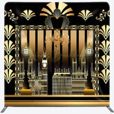 Lofaris Gatsby Black Gold Buildings Square Tension Backdrop
