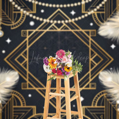 Lofaris Gatsby Carnival Elegant Geometric Feather Backdrop