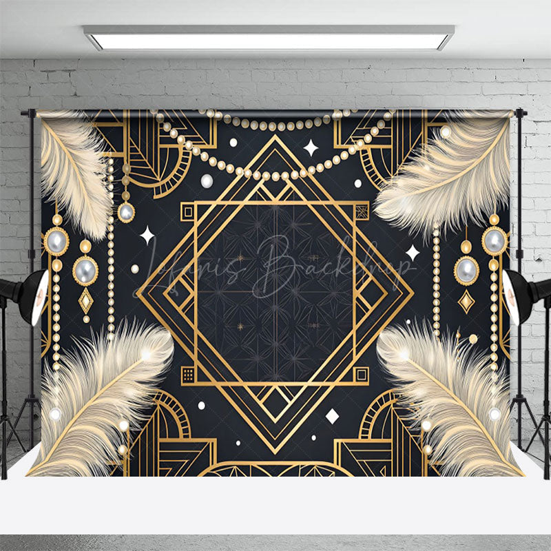 Lofaris Gatsby Carnival Elegant Geometric Feather Backdrop