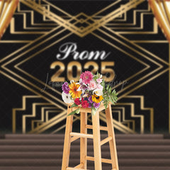 Lofaris Gatsby Gold Curtain Black Stage Graduation Backdrop