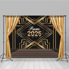 Lofaris Gatsby Gold Curtain Black Stage Graduation Backdrop
