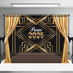 Lofaris Gatsby Gold Curtain Black Stage Graduation Backdrop
