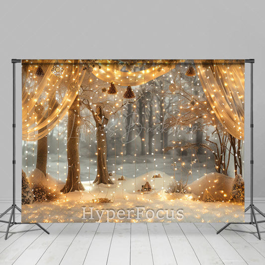 Lofaris Gauze Curtain Light Twinkling Christmas Backdrop
