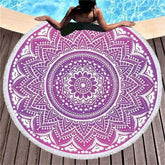 Lofaris Geometric Purplepattern Art Vibe Round Beach Towel