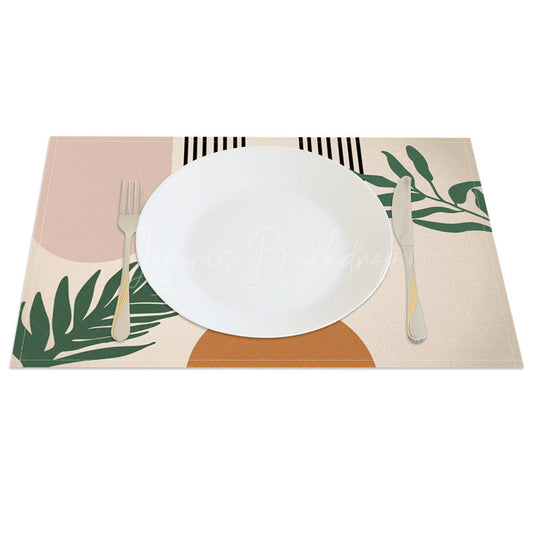 Lofaris Geometric Shape Earth Tone Color Set of 4 Placemats