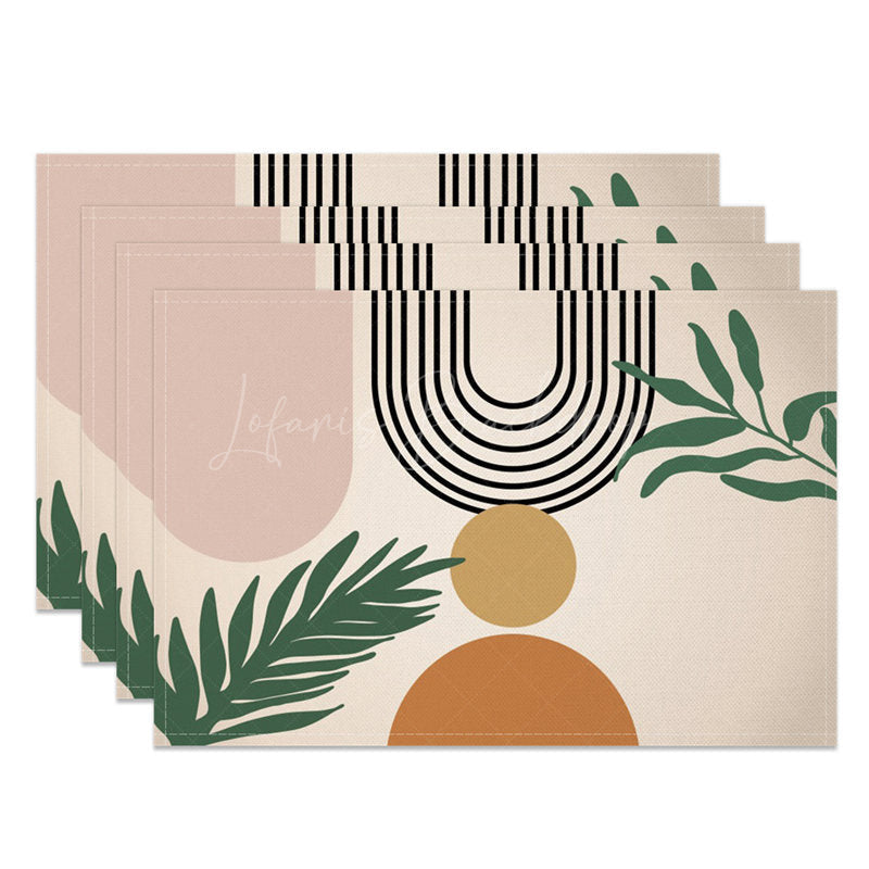 Lofaris Geometric Shape Earth Tone Color Set of 4 Placemats