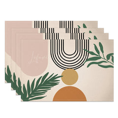 Lofaris Geometric Shape Earth Tone Color Set of 4 Placemats