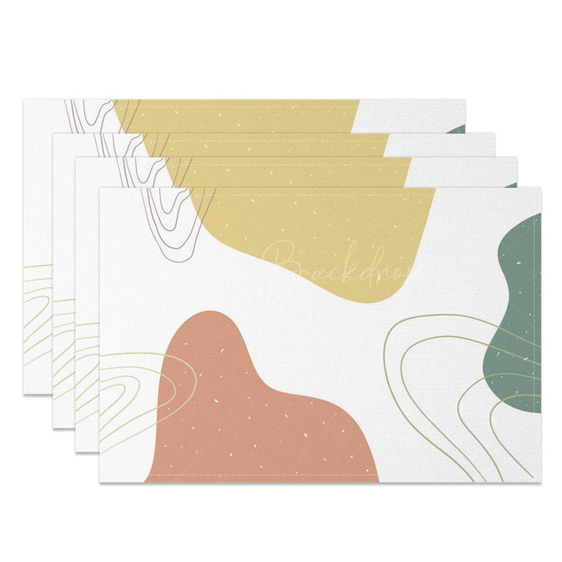 Lofaris Geometries Pattern Fine Art Boho Set of 4 Placemats