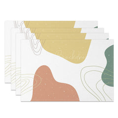 Lofaris Geometries Pattern Fine Art Boho Set of 4 Placemats