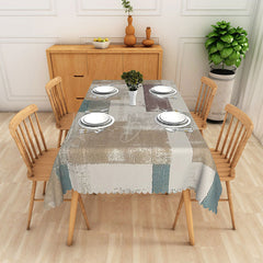Lofaris Geometry Beige Texture Hoom Rectangle Tablecloth