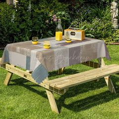 Lofaris Geometry Beige Texture Hoom Rectangle Tablecloth