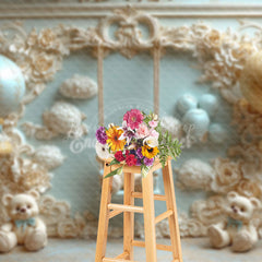 Lofaris Gernous Wall Bear Swing Balloon Cake Smash Backdrop