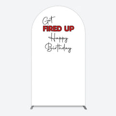 Lofaris Get Fired Up Red White Birthday Arch Backdrop