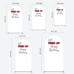 Lofaris Get Fired Up Red White Birthday Arch Backdrop