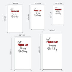 Lofaris Get Fired Up Red White Birthday Rectangle Backdrop