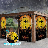 Lofaris Ghost Grave Bats Waterproof Printed Outdoor Curtains