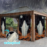 Lofaris Ghost Moon Night Waterproof Printed Outdoor Curtains