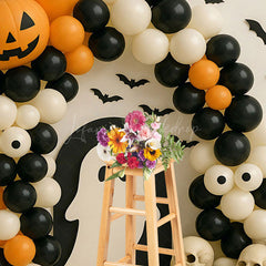 Lofaris Ghostly Skeletons Balloon Arch Halloween Backdrop