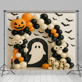 Lofaris Ghostly Skeletons Balloon Arch Halloween Backdrop