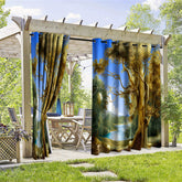 Lofaris Giant Trees Scene Waterproof Printed Outdoor Curtains
