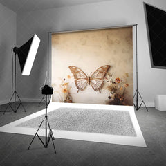 Lofaris Giant Wooden Butterfly Headboard Backdrop Boho Dried Flower Photography Background