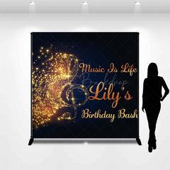 Lofaris Gilded Note Music Is Life Custom Name Birthday Backdrop