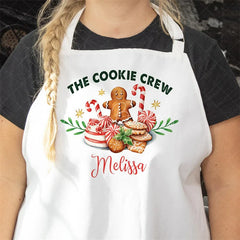 Lofaris Gingerbread Cookie Crew Apron Custom Name Christmas Baking Wear Festive Team Gift for Kitchen