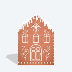 Lofaris Gingerbread House Barn Door Arch Backdrop Christmas Candy Themed Party Decor Holiday Photography Background