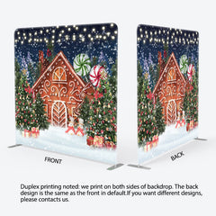 Lofaris Gingerbread House Christmas Pillow Case Backdrop