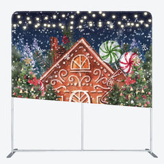 Lofaris Gingerbread House Christmas Pillow Case Backdrop