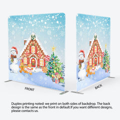Lofaris Gingerbread House Winter Double-Sided Square Backdrop