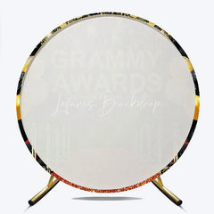 Lofaris Glamorous Red Carpet Awards Night Round Backdrop Hollywood Gala Viewing Party Black Gold Balloons